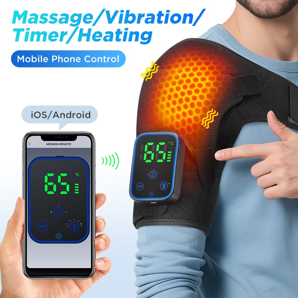 2026 Heated Shoulder Massager with Vibration Dual Therapy Pad Rechargeable