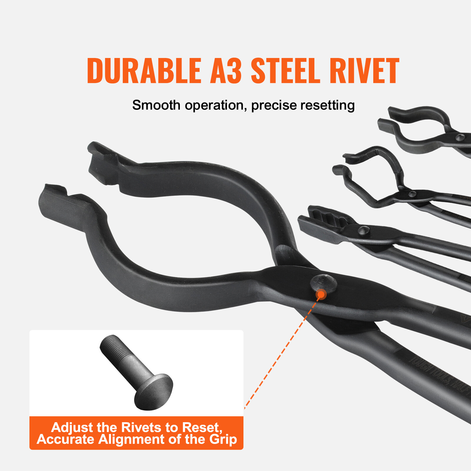 VEVOR Blacksmith Tongs 18” 4 PCS V-Bit Bolt Wolf Jaw Z V-Bit Gripping Tongs