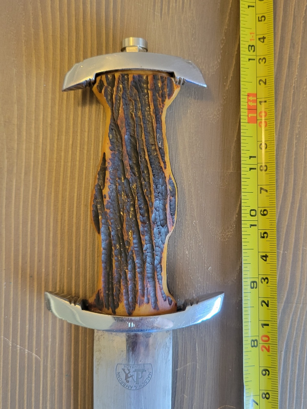 WWII German Stag Handle Fighting Knife/Dagger by Malsch & Ambronn Steinbach