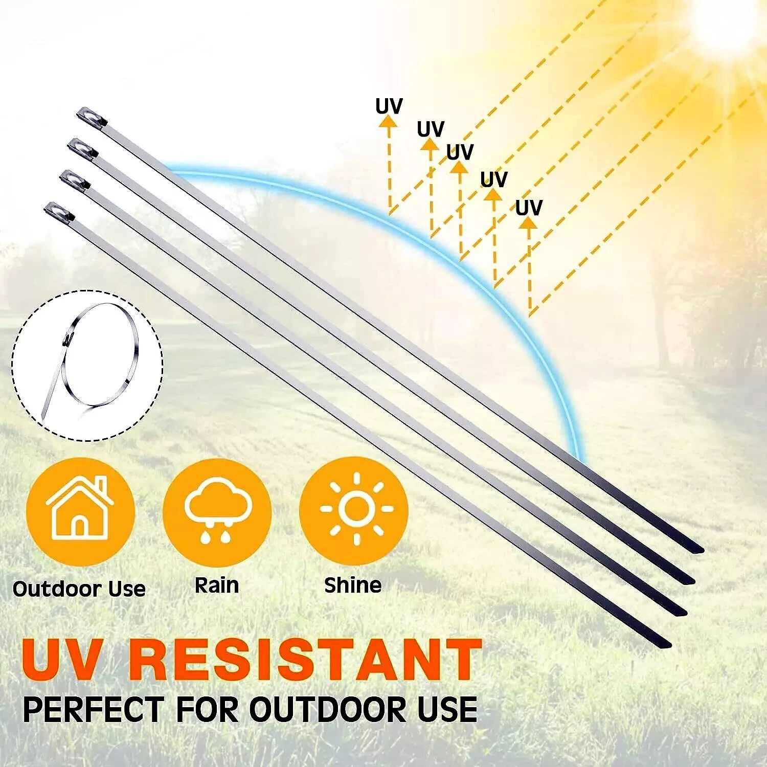 12-18" 100-200pc INDUST. GRADE 400lb-12MM Heavy D Stainless Steel Zip Tie Cable