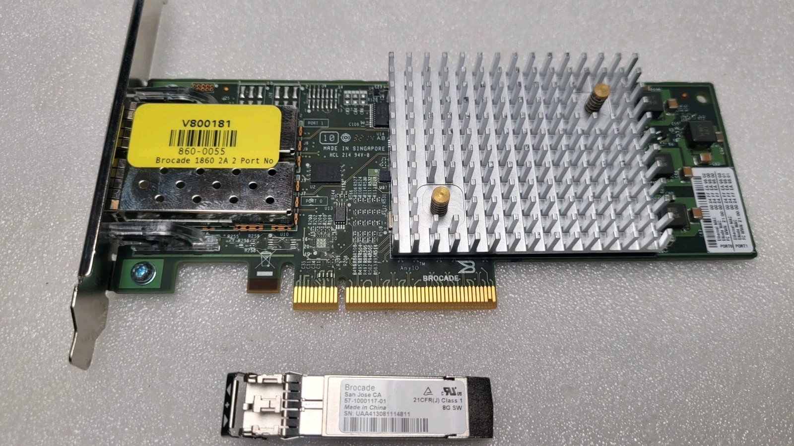 Brocade 1860 Dual Port 16GB HBA RS-1860-2A01 Full Height Bracket 8G SFP 860-0055