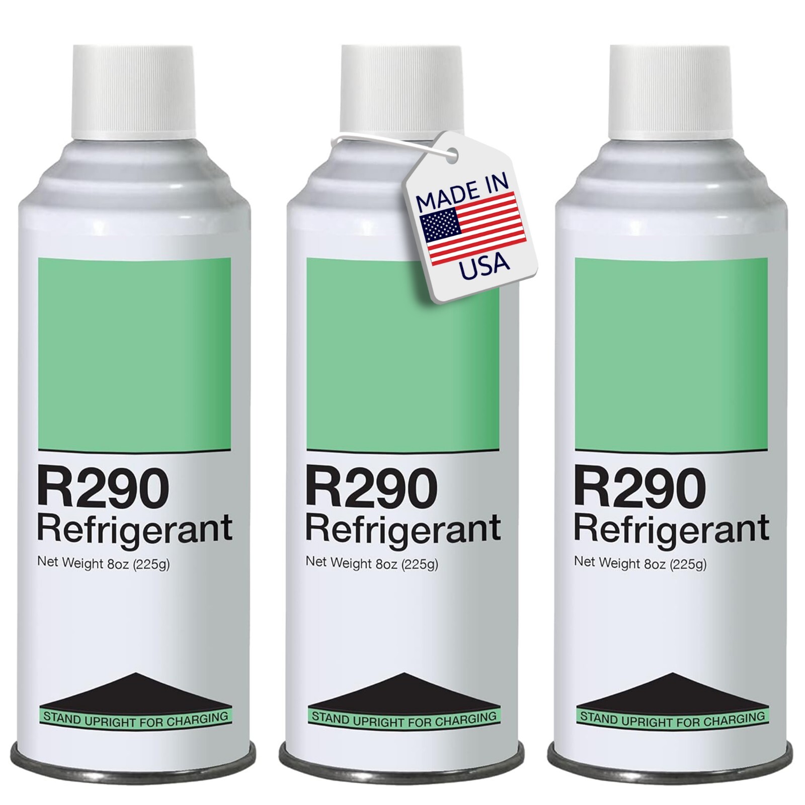 Leak Saver R290 Refrigerant  - Upright Liquid Charging Self-Sealing Can - 3 Pack