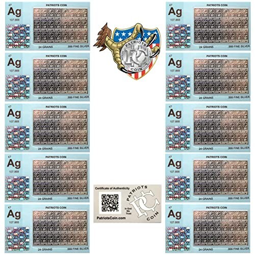 10 Pure Snappable Silver Bars .999 Silver  K