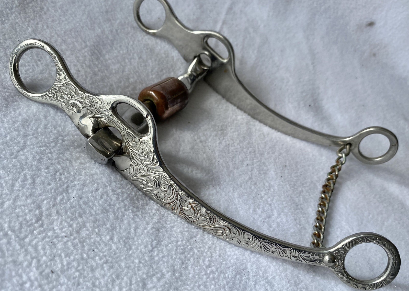 Terrific ENGRAVED Vintage Billy Allen Reining Ranch Bit~5" Mouth~LIGHTLY USED