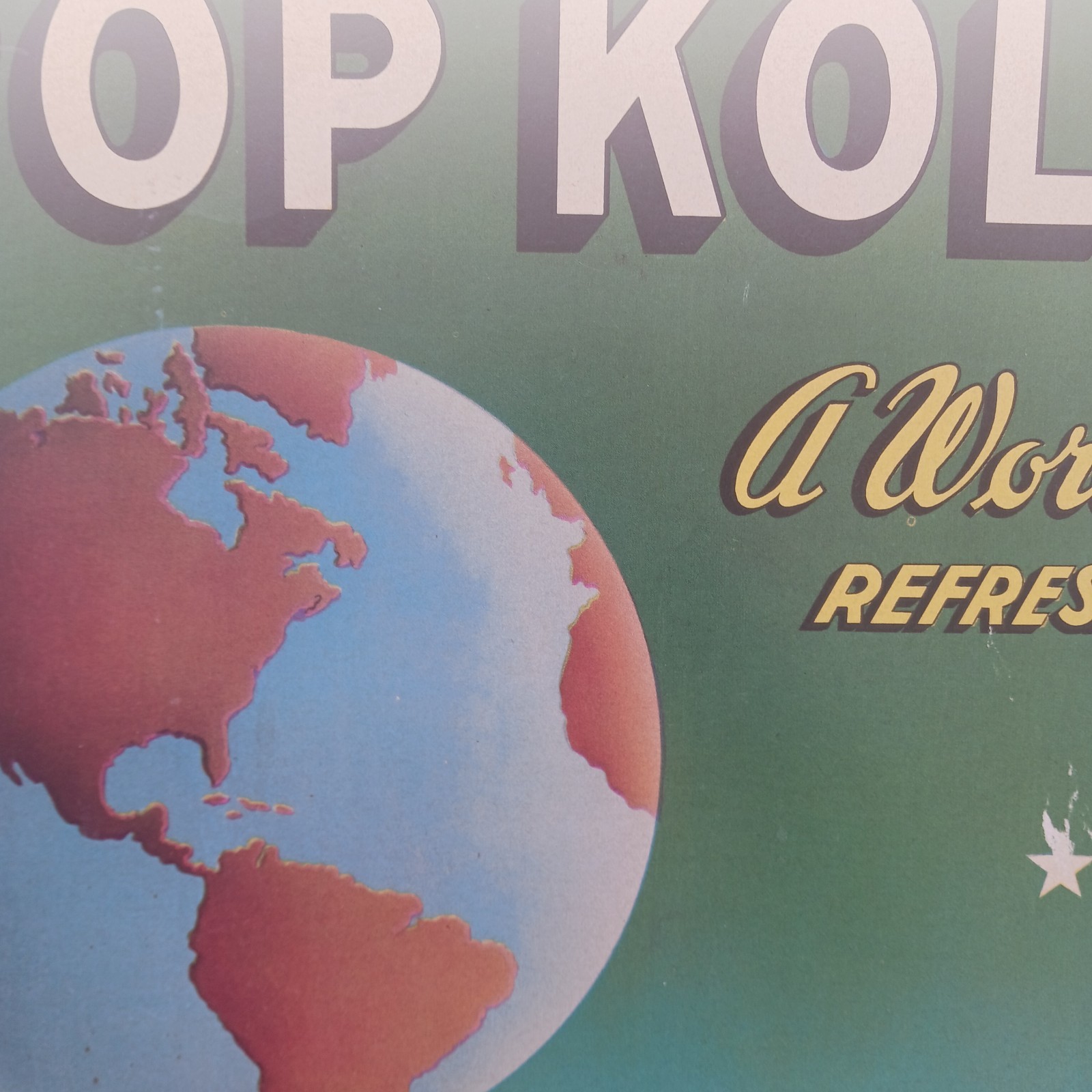 Vintage Pop Kola Cardboard Sign