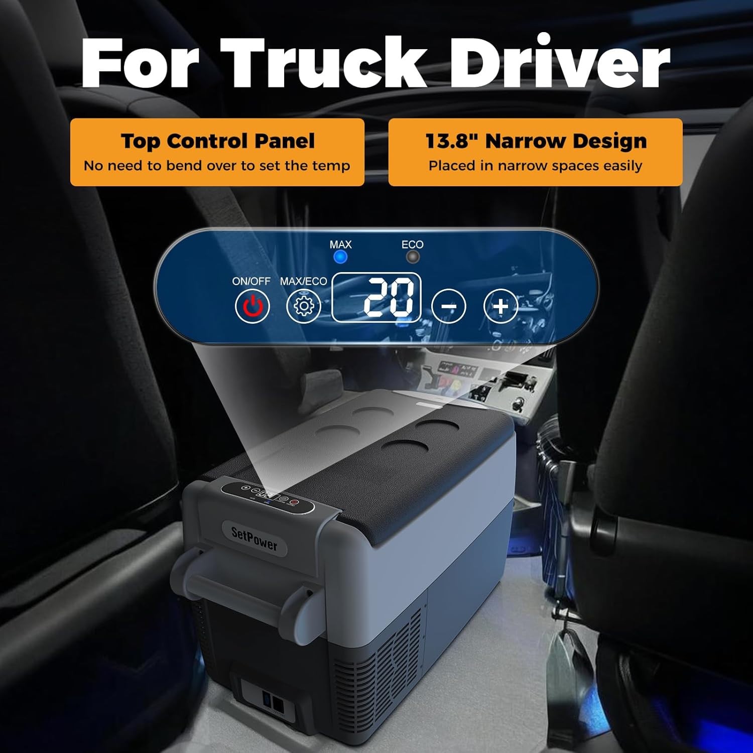 32Qt Compact Portable Freezer 12V Refrigerator Electric Cooler for Truck RV SUV