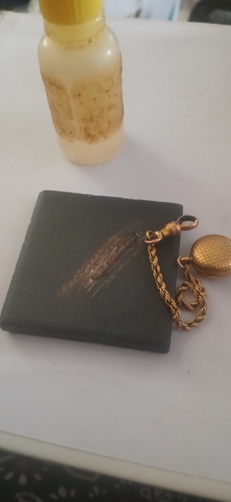 Antique 10 Kt. Yellow Gold and Bohemian Single Garnet Watch Fob