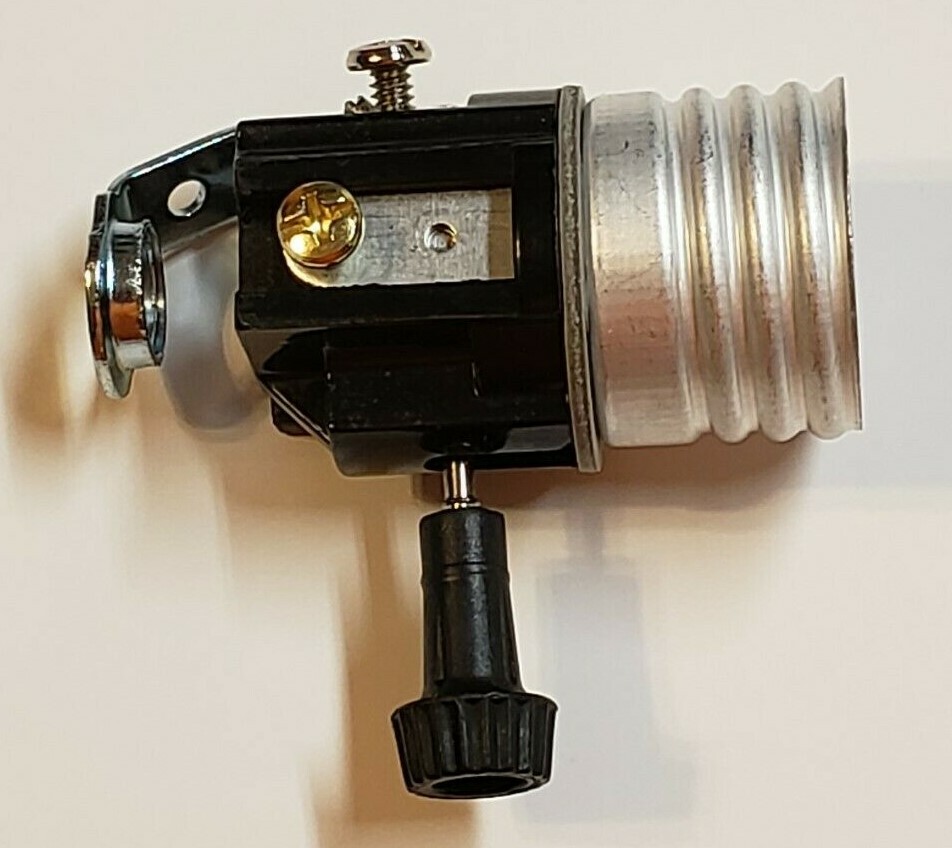 3-WAY TURN KNOB LAMP SOCKET WITH HICKEY FOR 3 WAY BULBS LAMP PART NEW 30174J