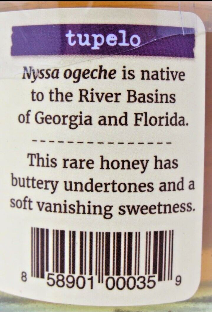 TUPELO HONEY 3oz 85g Savannah Bee Company Made in USA Pure Natural RAW Honey