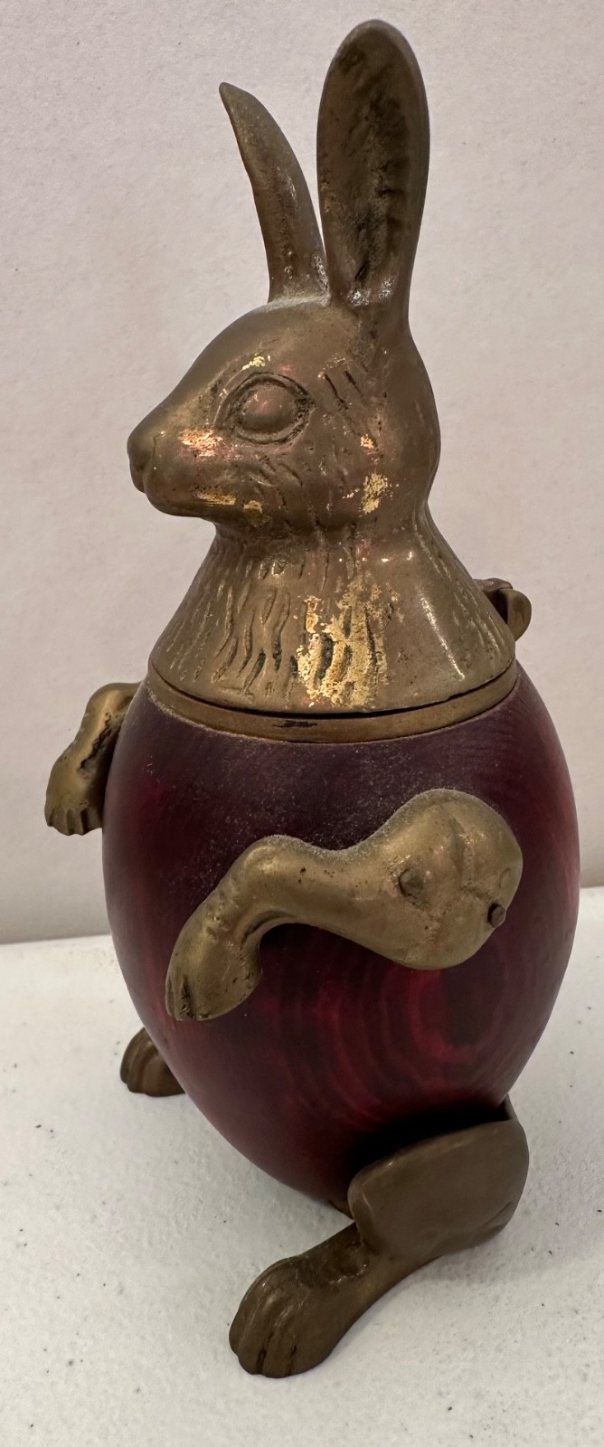 Vintage Arthur Court Bronze Rabbit Trinket Box/ Inkwell