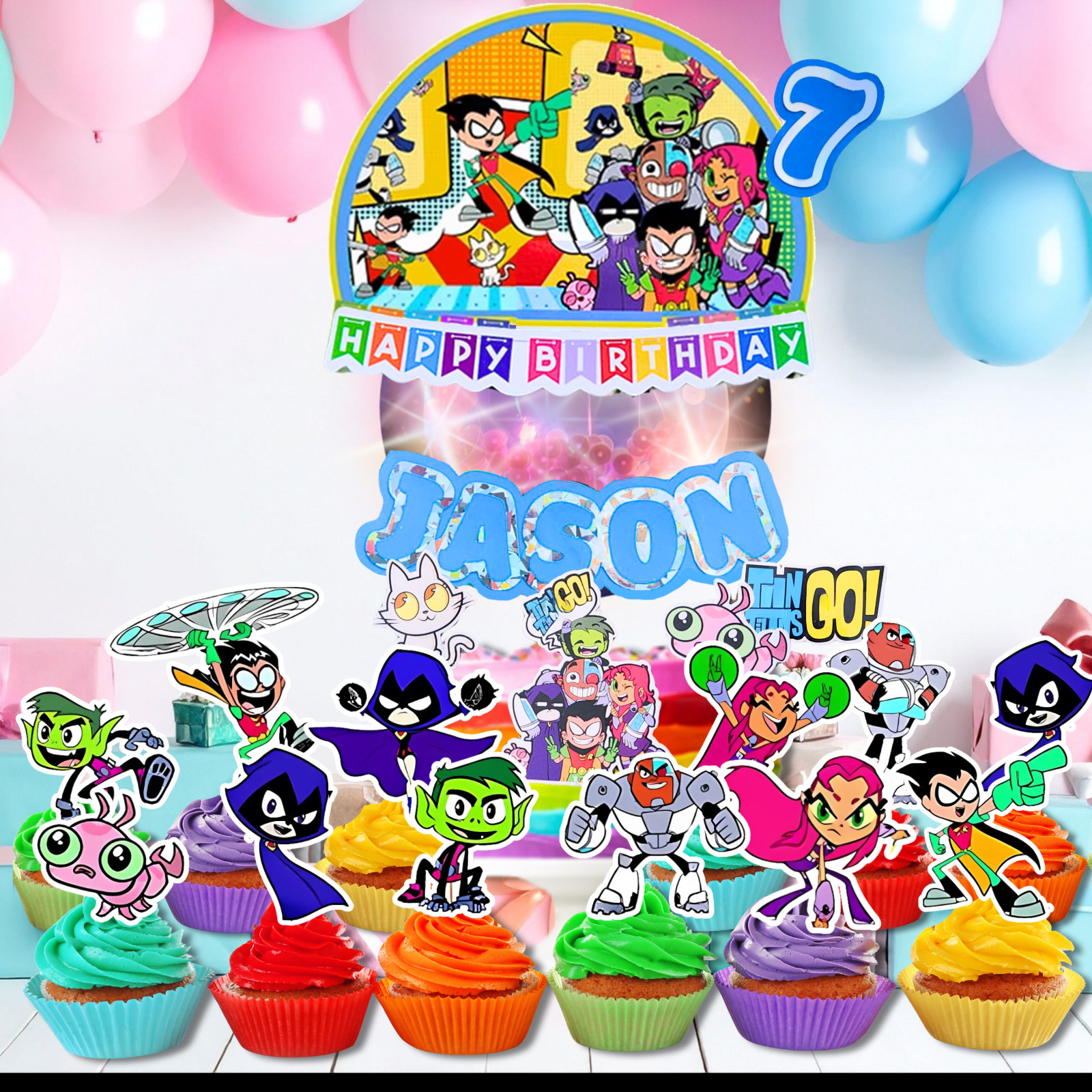 TEEN TITANS balloons birthday party supplies favor centerpiece decoration event