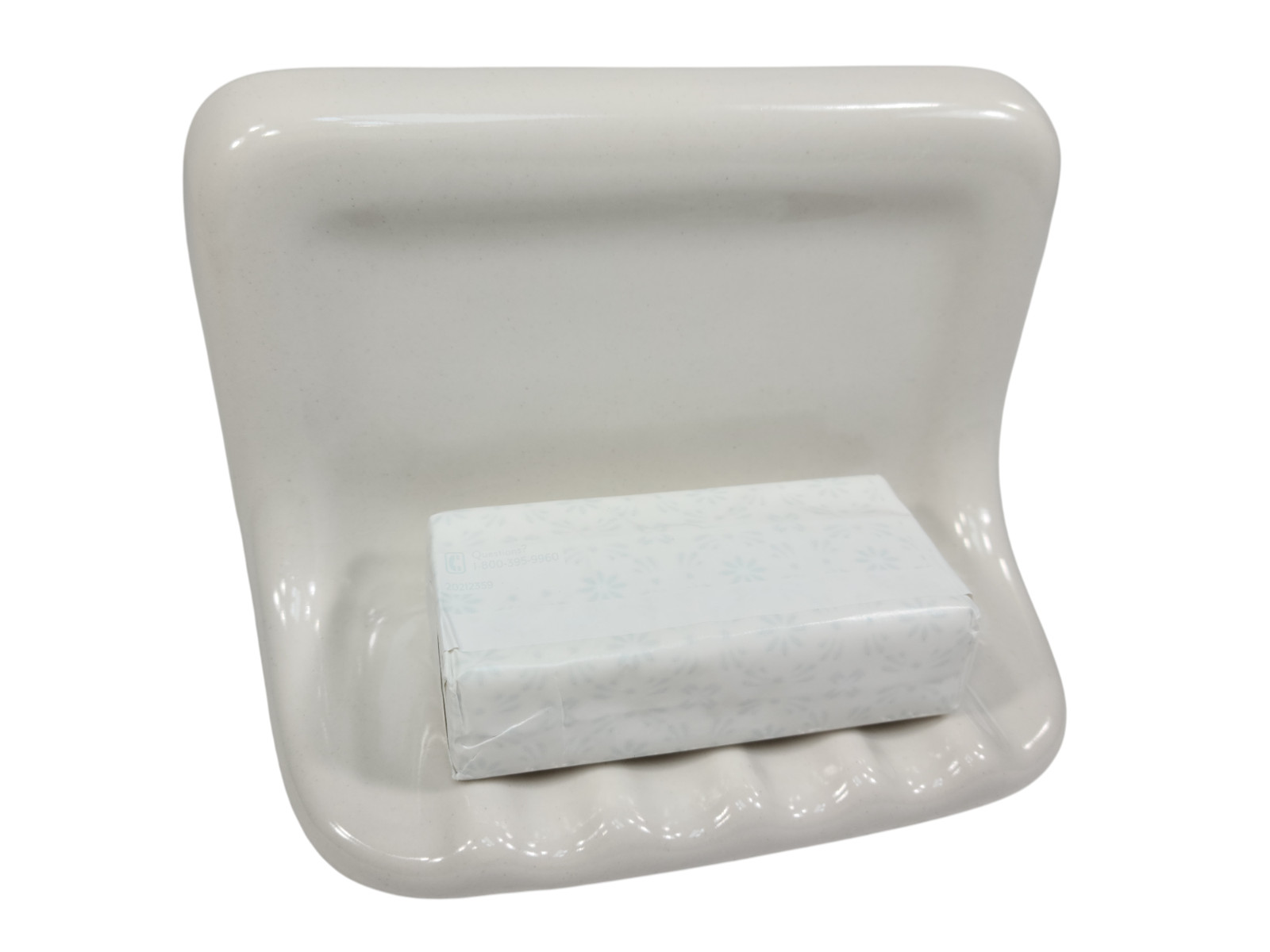 Vintage White Ceramic Soap Dish Shower Tray Holder Mid Century Modern Retro