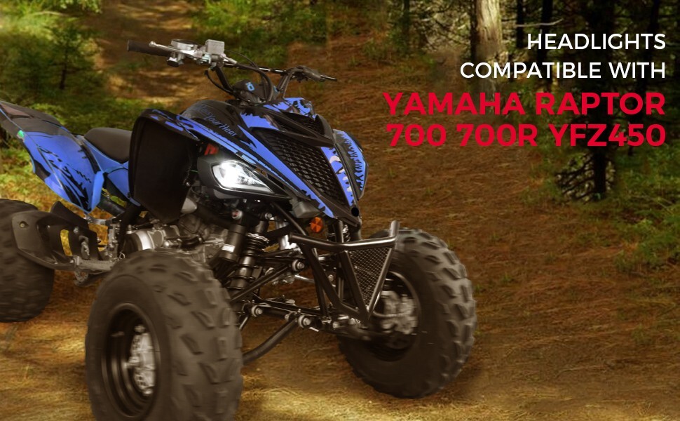 For 2006-2025 YAMAHA YFZ 450 RAPTOR 350 700 700R LED Headlights Set Head Lamps
