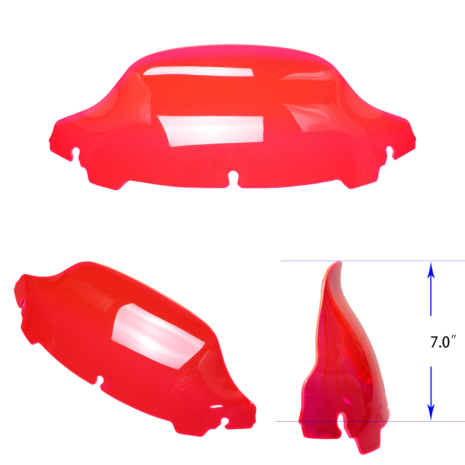 7.0" Pink Windshield Wind Splitter for Harley Ultra Limited FLHX FLHXS FLHTK