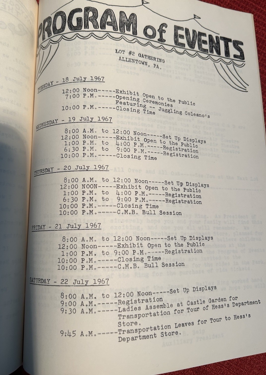 1967 CIRCUS MODEL BUILDERS PICTURE, PROGRAM, ETC.