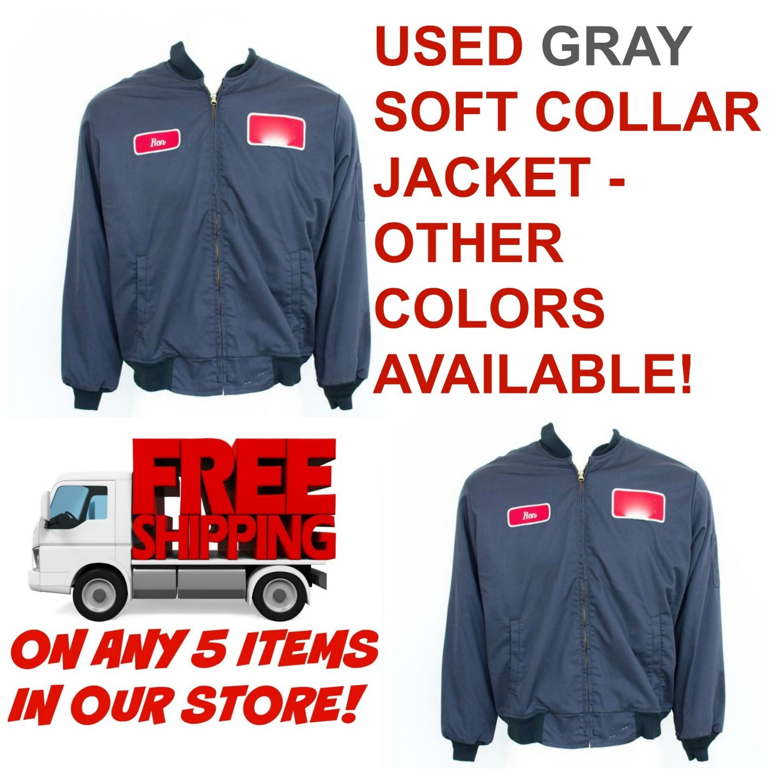 Used Work Coats Work Jackets Cintas, Redkap, Unifirst, G&K Gray