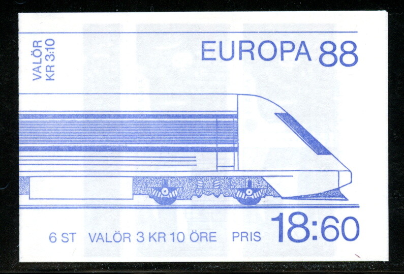 SWEDEN 1702a (1701-02), 1988 EUROPA, COMPLETE BKLT, MNH (SWE076)