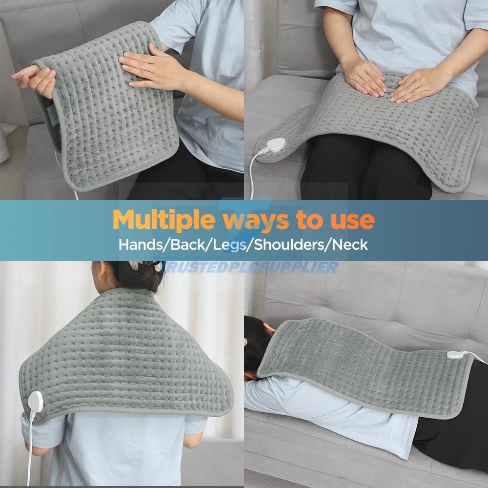 Electric Heating Pad For Back Pain & Cramps Relief 12"x24"10 Level Auto Shut Off
