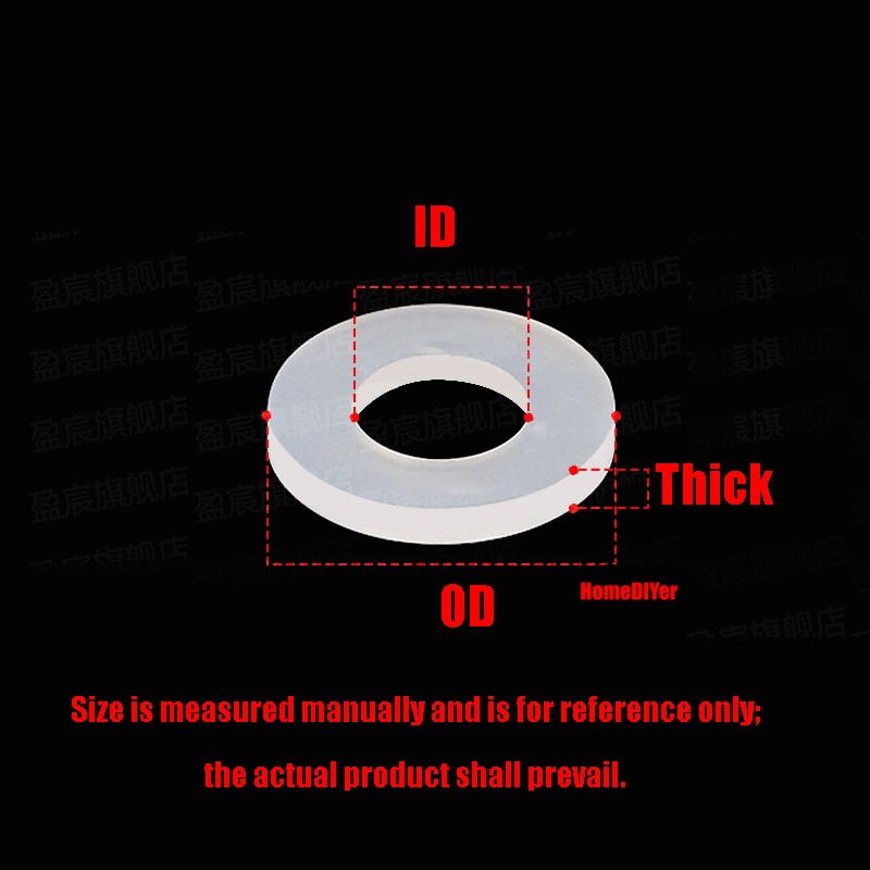 Round White Silicone Rubber Washer Flat Seal Gaskets High Temp Pads ID 22-152mm