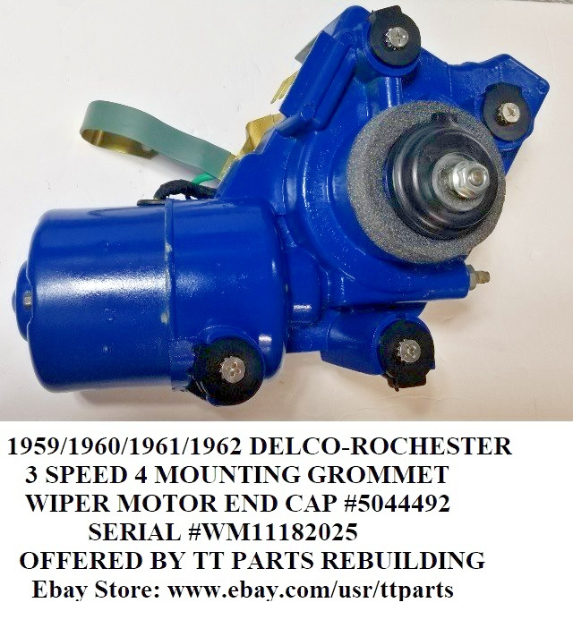 1959/1960/1961/1962 DELCO-ROCHESTER 4 MOUNT 3 SPEED WIPER MOTOR