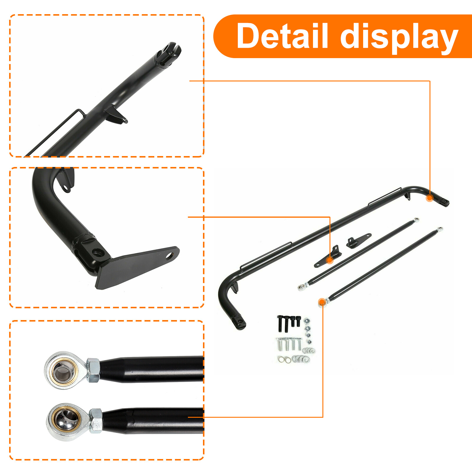 49" Stainless Steel Racing Safety Seat Belt Chassis Roll Harness Bar Rod Kit