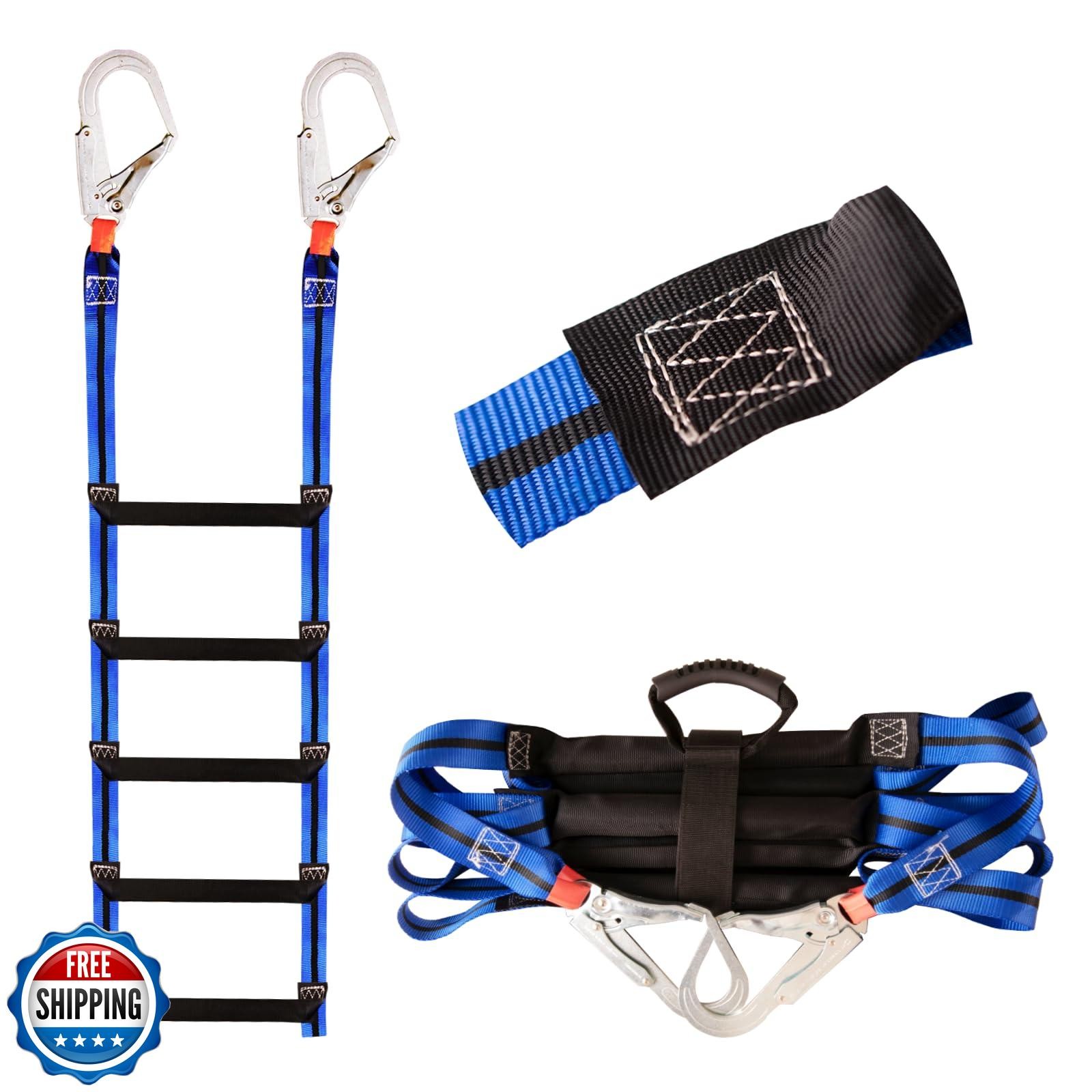Dovacs Boat Ladder with 2 Heavy Duty Hooks,5 Step Boat Ladder for