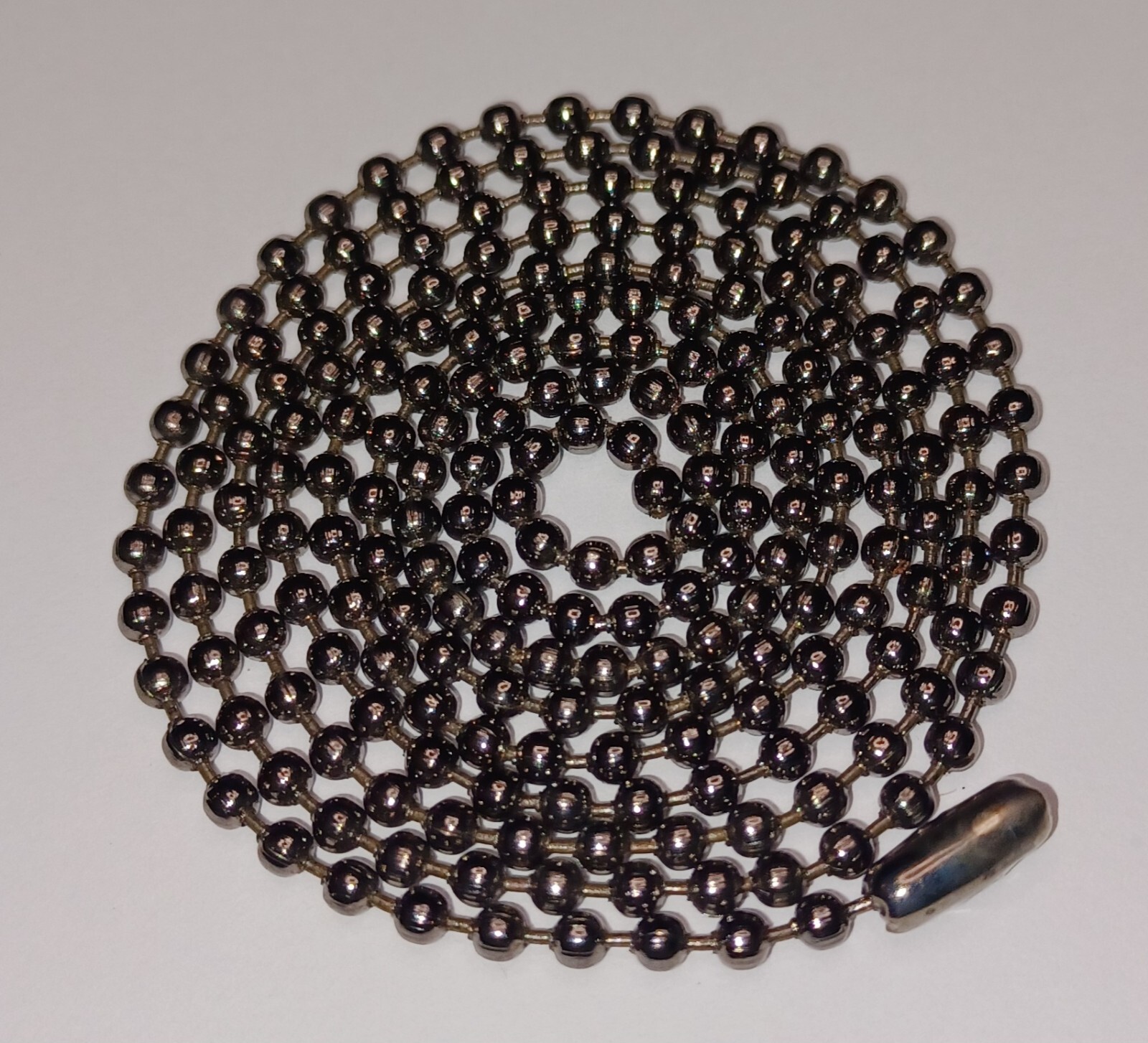 Gun Metal Black Steel 2.4mm Military Ball Bead Dog Tag Chain Free Shipping