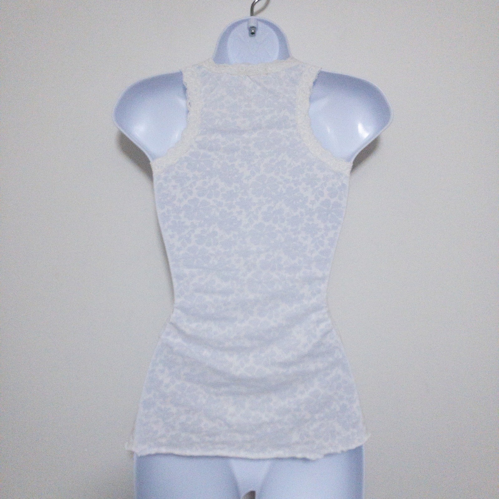 Delias Burnout Babydoll Y2K Tank Top Womens XS White Layer Piece