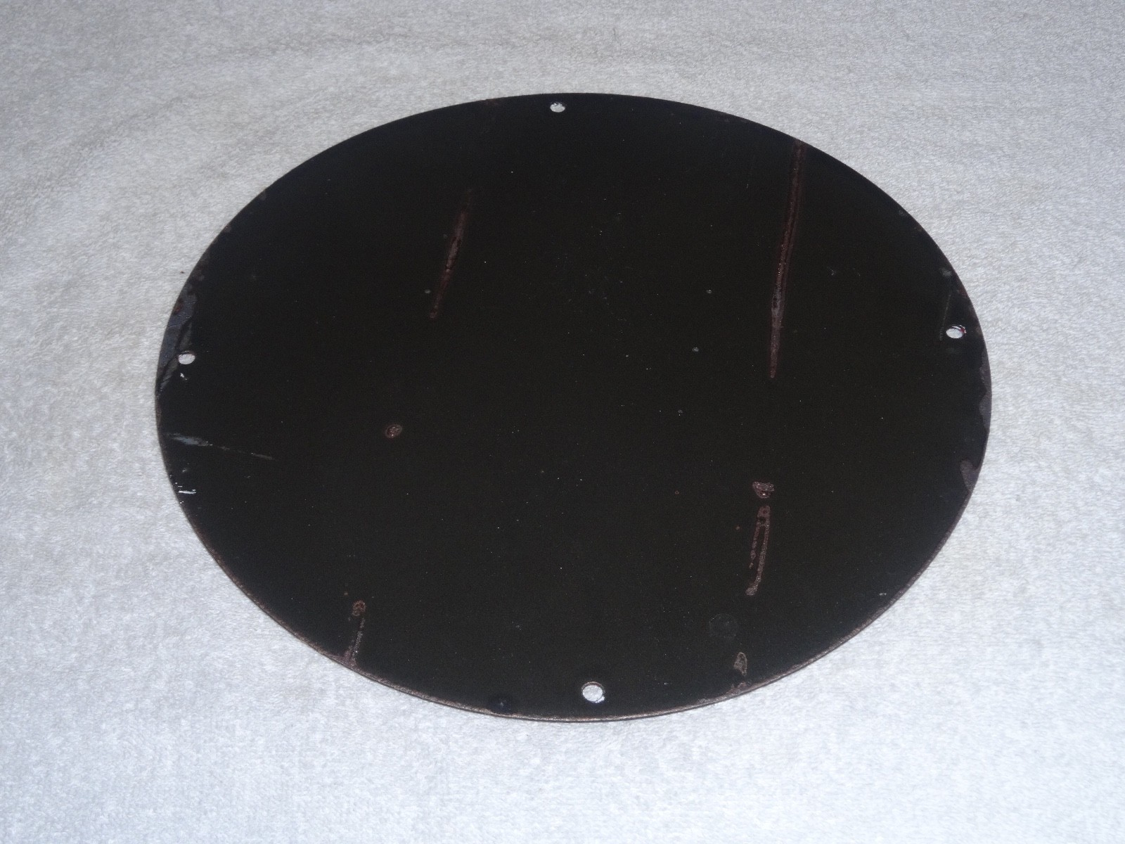 VINTAGE FLYING A AIRPLANE STEWARDESS WOMAN 11 3/4" PORCELAIN METAL GASOLINE SIGN