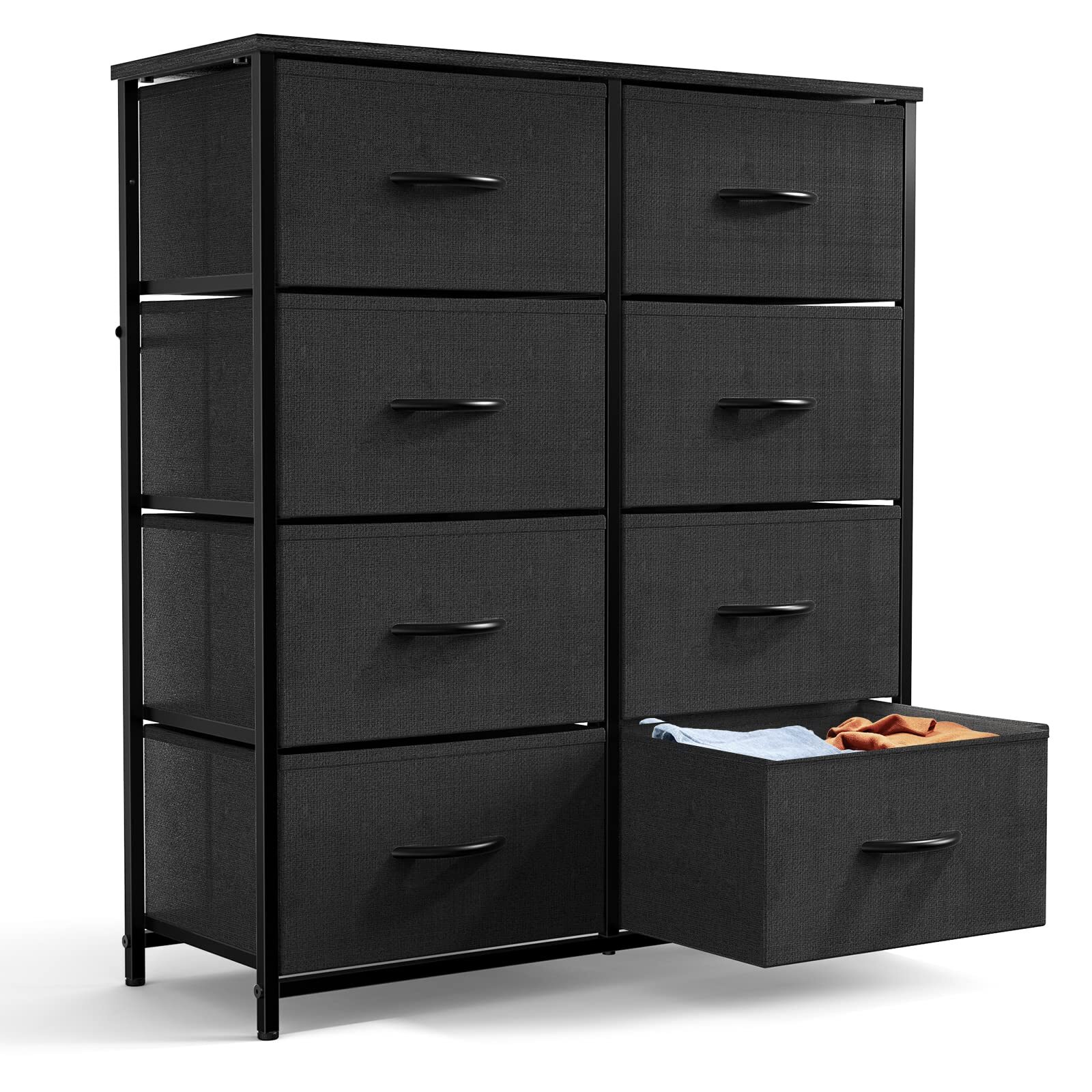 8 Drawers Dresser for Bedroom Chest Organizer Storage Tower with Fabric Bins