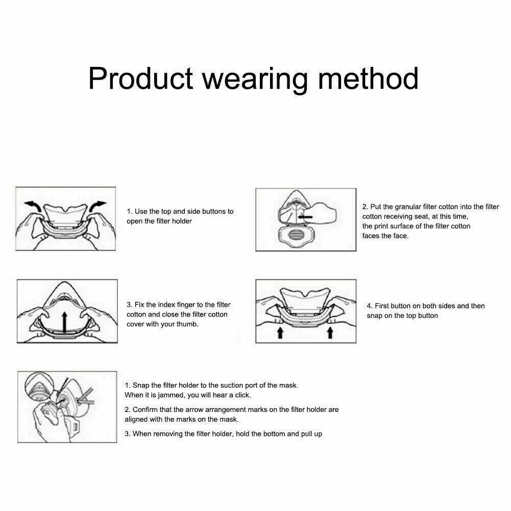 Half Face Shield Respirator Dust Mask for Painting Sanding Woodworking Facepiece