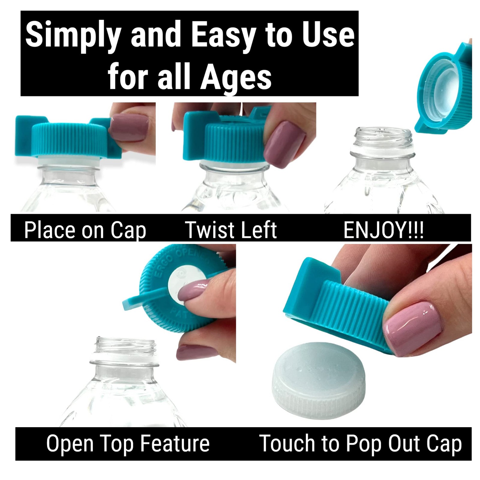 3-Pack WATER BOTTLE Opener ERGO OPENER | Arthritis Sufferers Elderly Seniors