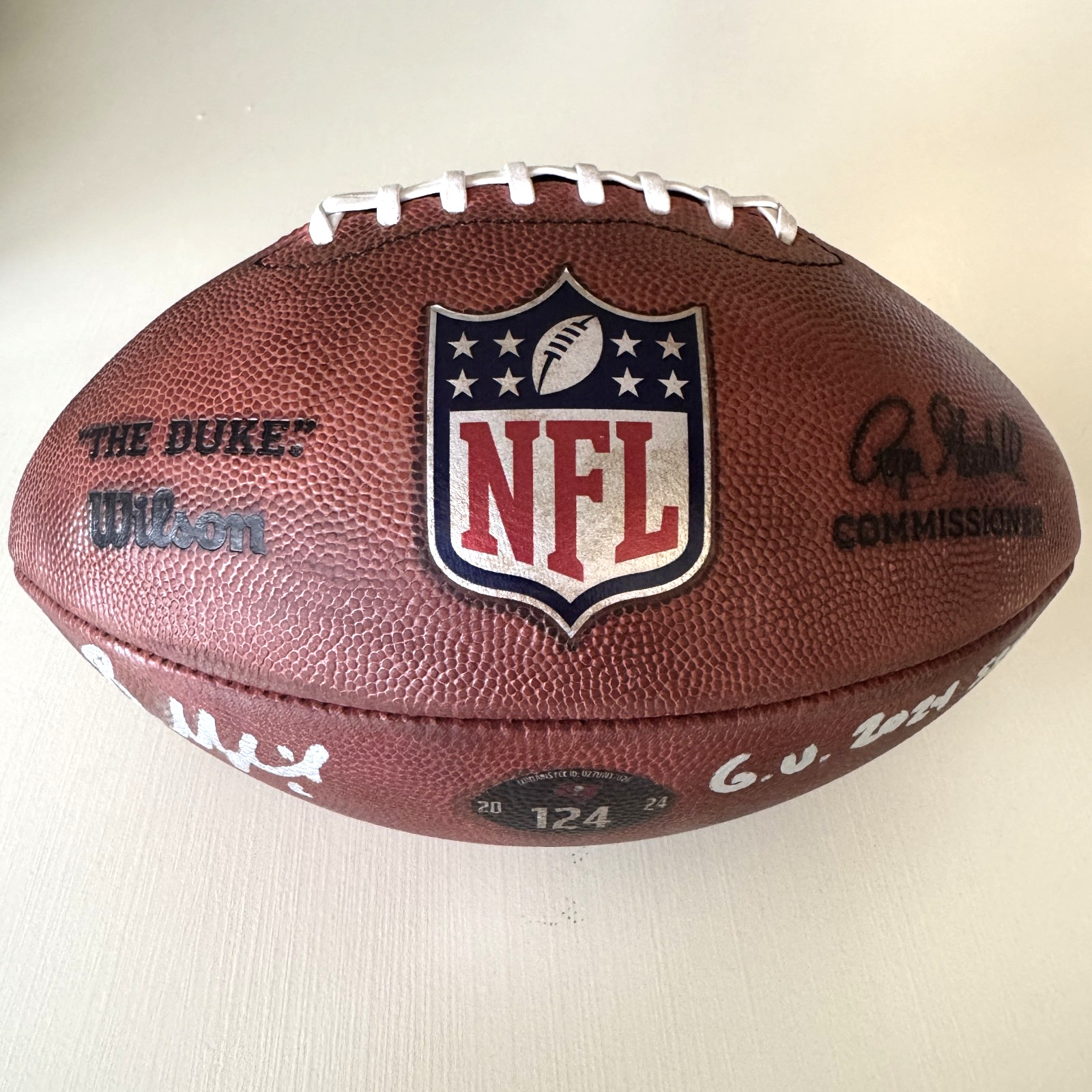 Baker Mayfield GAME-USED💪Signed + Inscribed Ball Tampa Bay Buccaneers 24-25 Szn