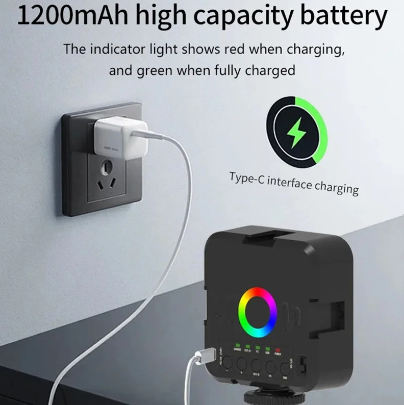 Adjustable Mini RGB LED Fill Light Hot Shoe Selfie Camera Video Light