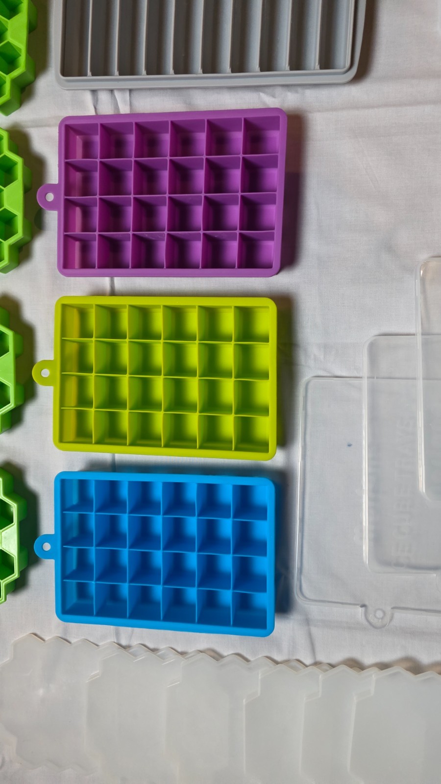 12 Silicone Ice Cube Trays with Lids – Easy Release & Stackable