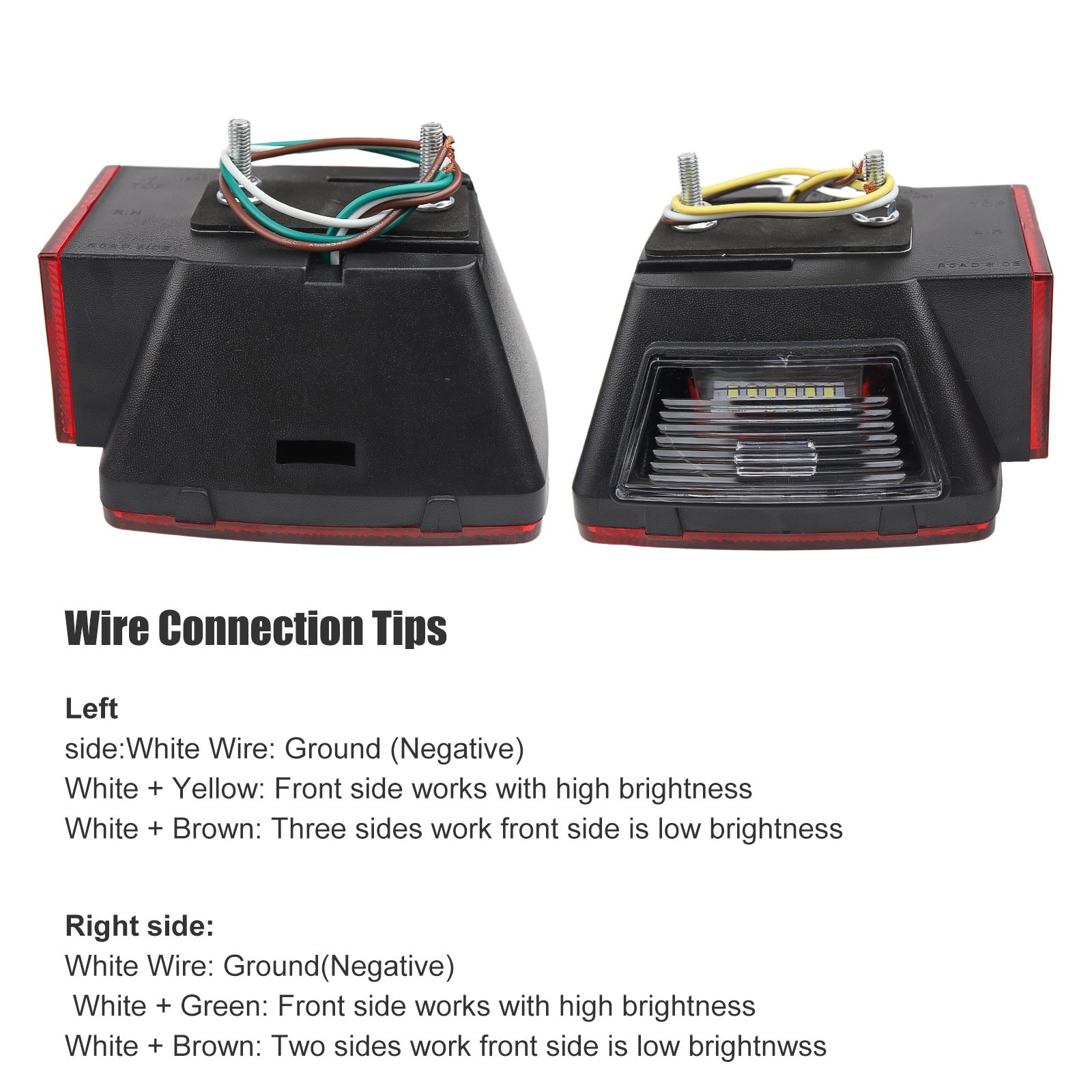 Rear Led Submersible Trailer Tail Lights Kit Boat Marker Truck Waterproof US