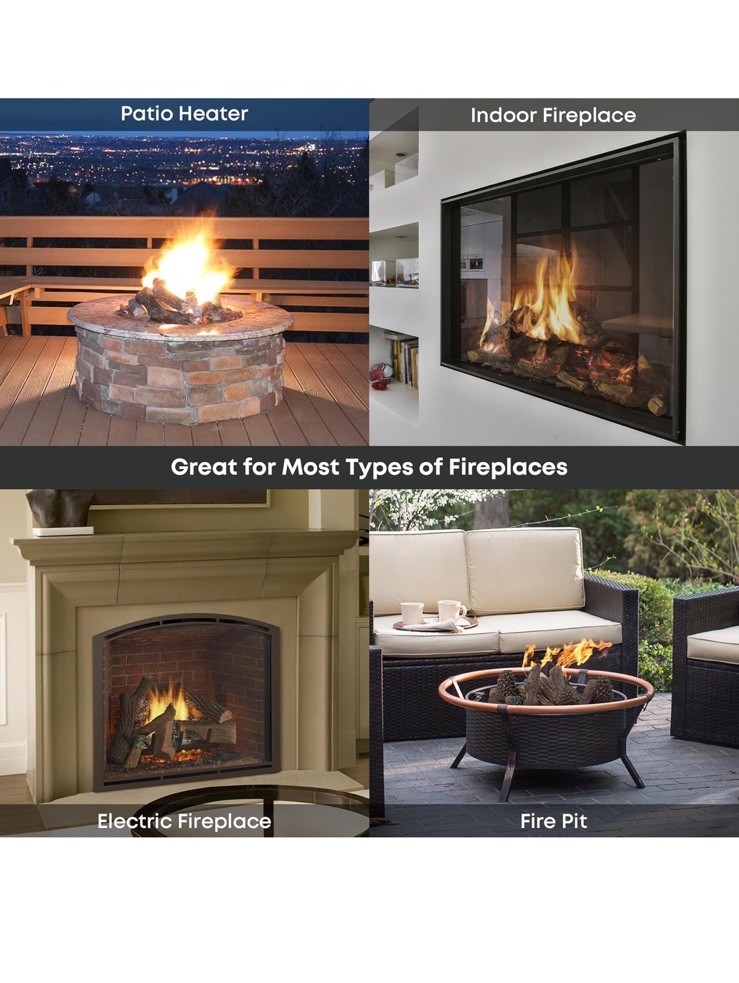 Stanbroil Large Ceramic Gas Logs, 9 Piece Set of Decoration Ceramic Wood