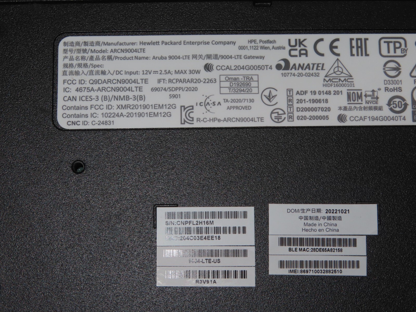Aruba ARCN9004LTE Gateway LTE Cellular Router * no antenna - no power adapter *