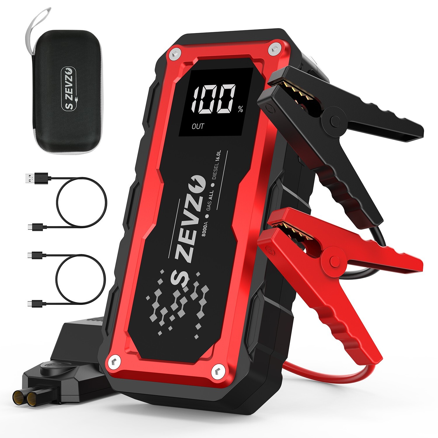 8000A Jump Starter Portable 12V Car Battery Booster Power Bank Pack Charger