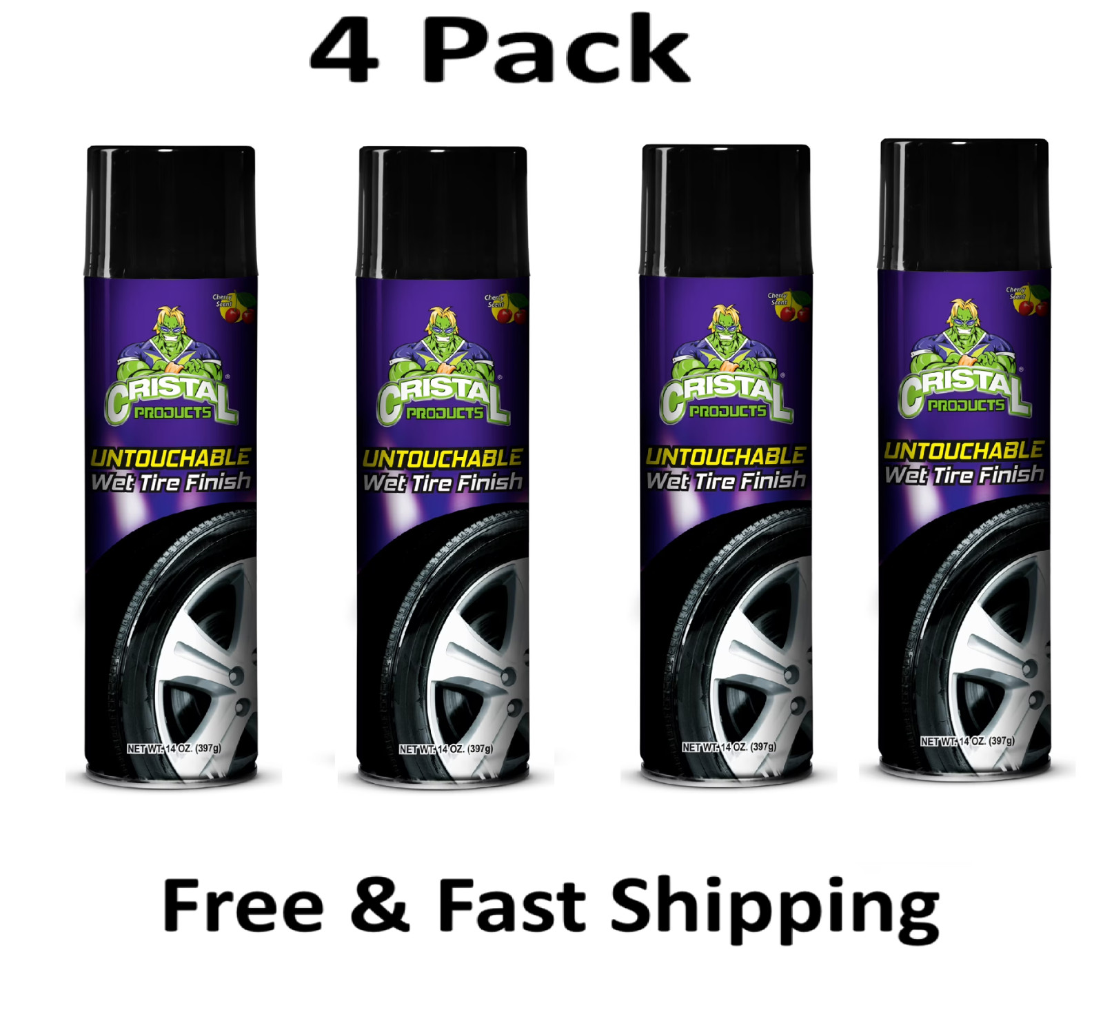 Cristal Product Untouchable Tire Wet Finish 13oz (4 PACK) Ever Gloss Tire shine