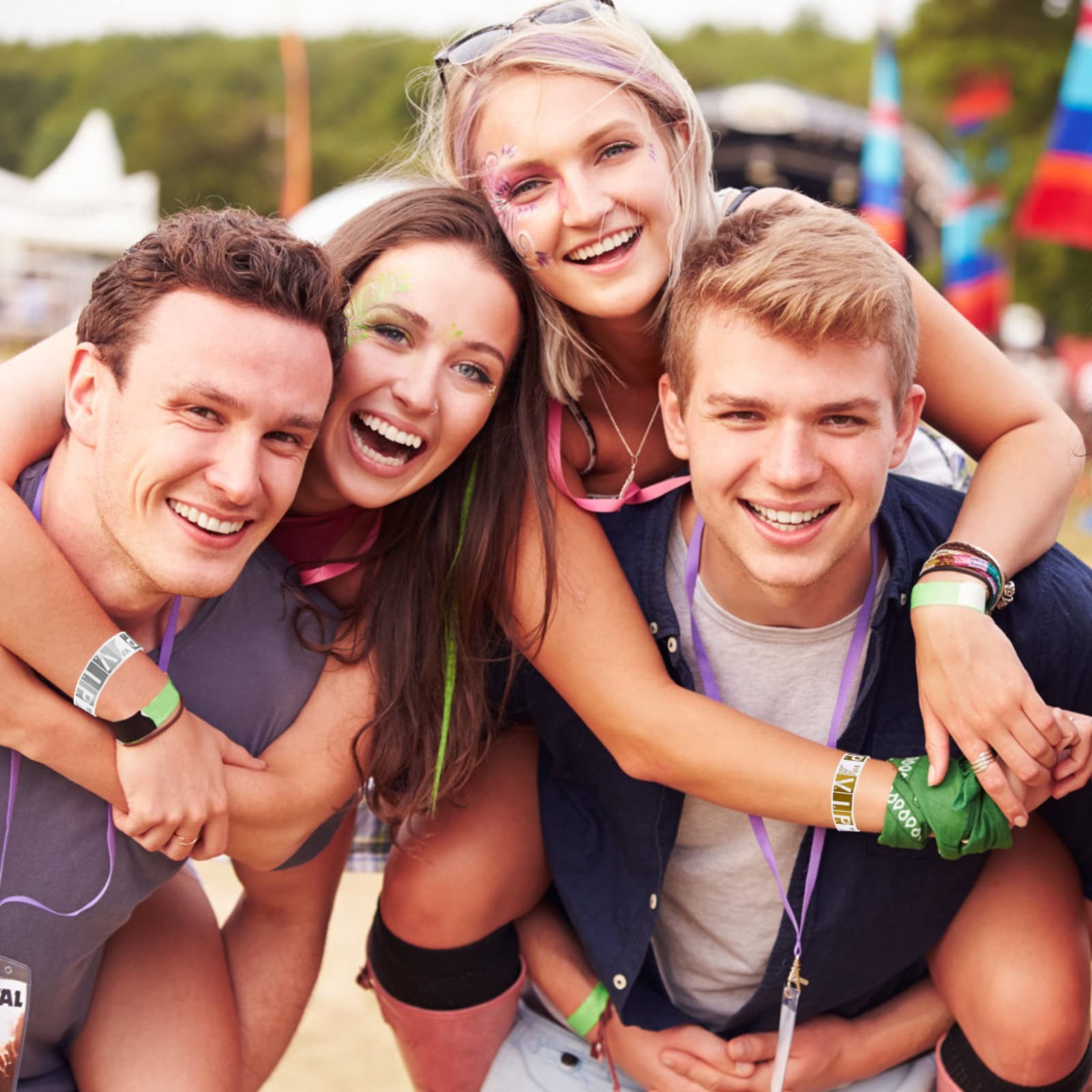 200 Pcs VIP Wristbands Waterproof Paper Bracelets for Events Party