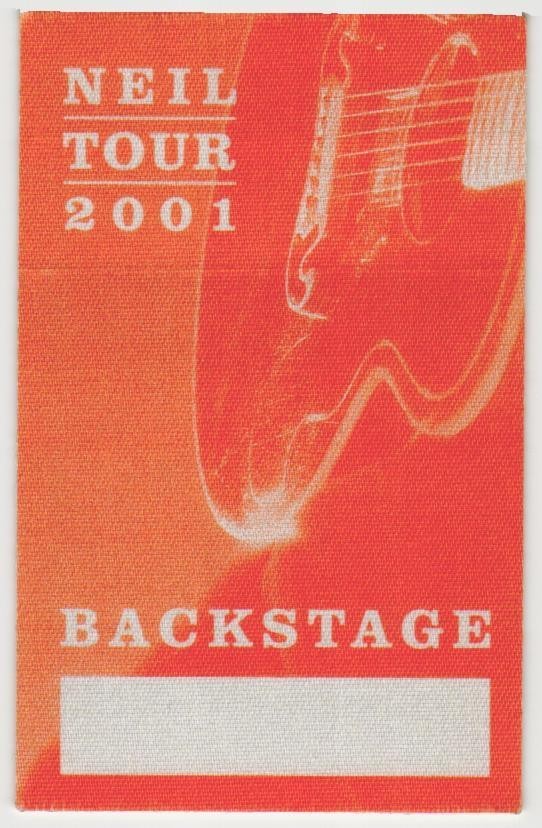 Vintage 2001 Neil Young Concert Backstage Pass