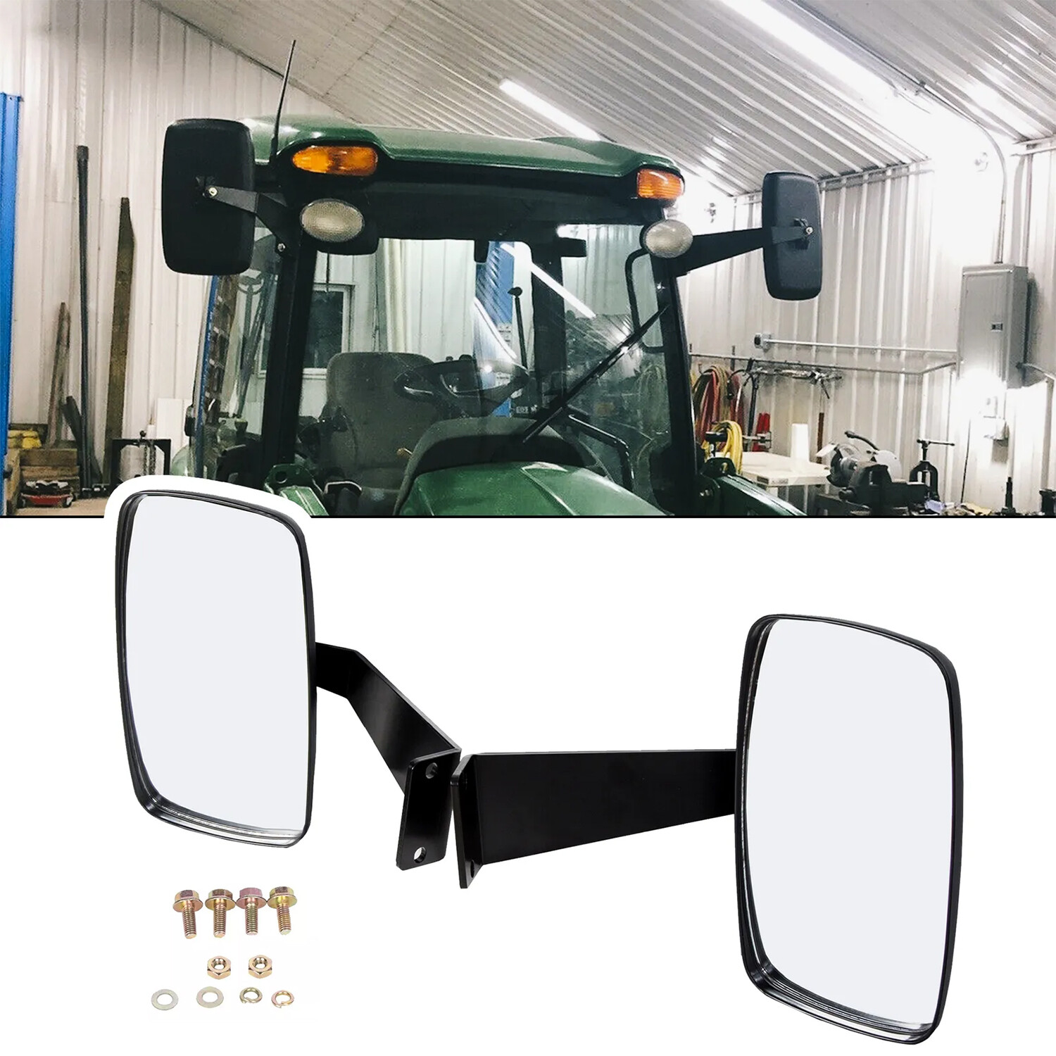 Left & Right Rear View Mirrors For JOHN DEERE 5000 & 6000 Series #DM2455000