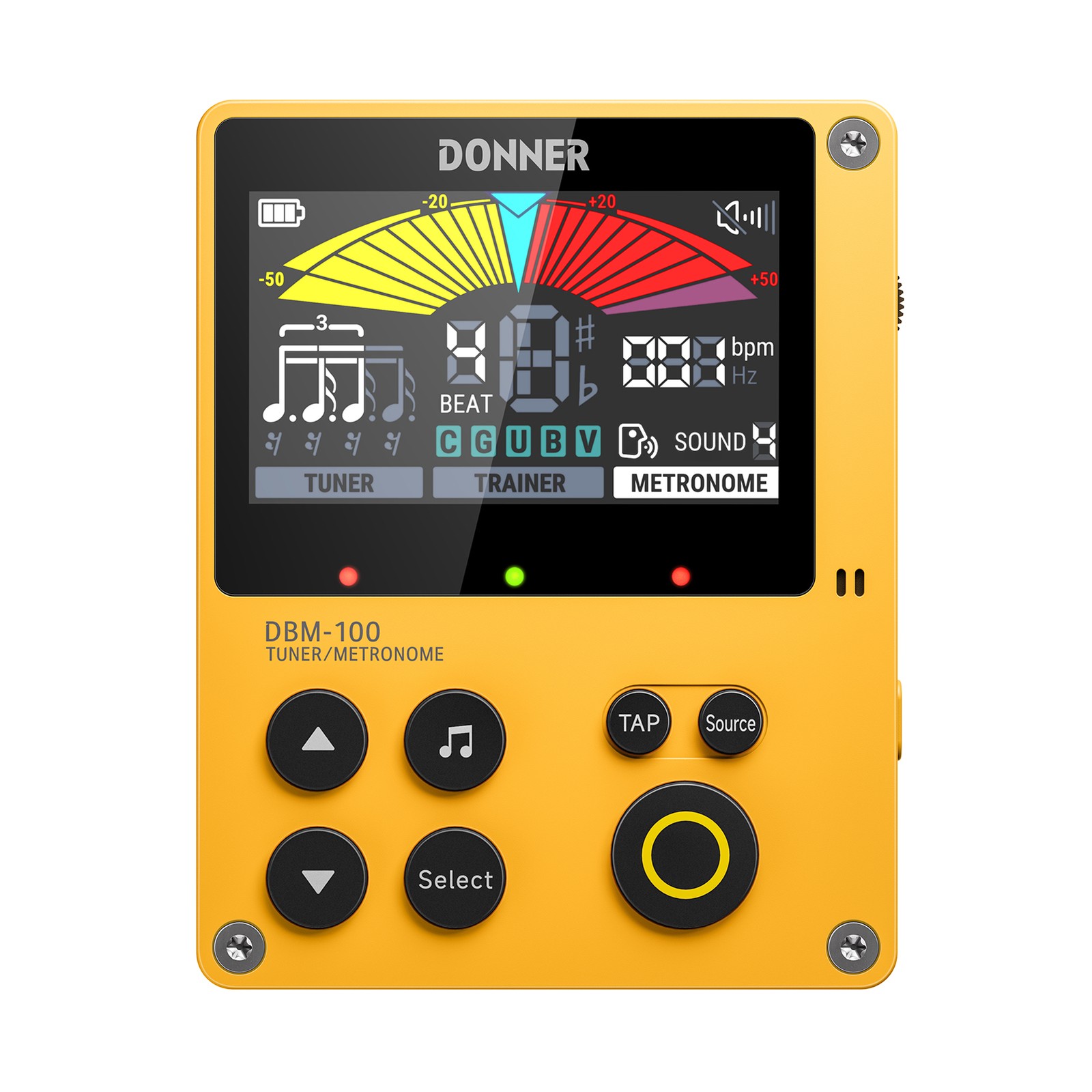 Donner DBM-100 Digital Metronome Tuner Guitar Bass Piano Drum Saxophone | Yellow