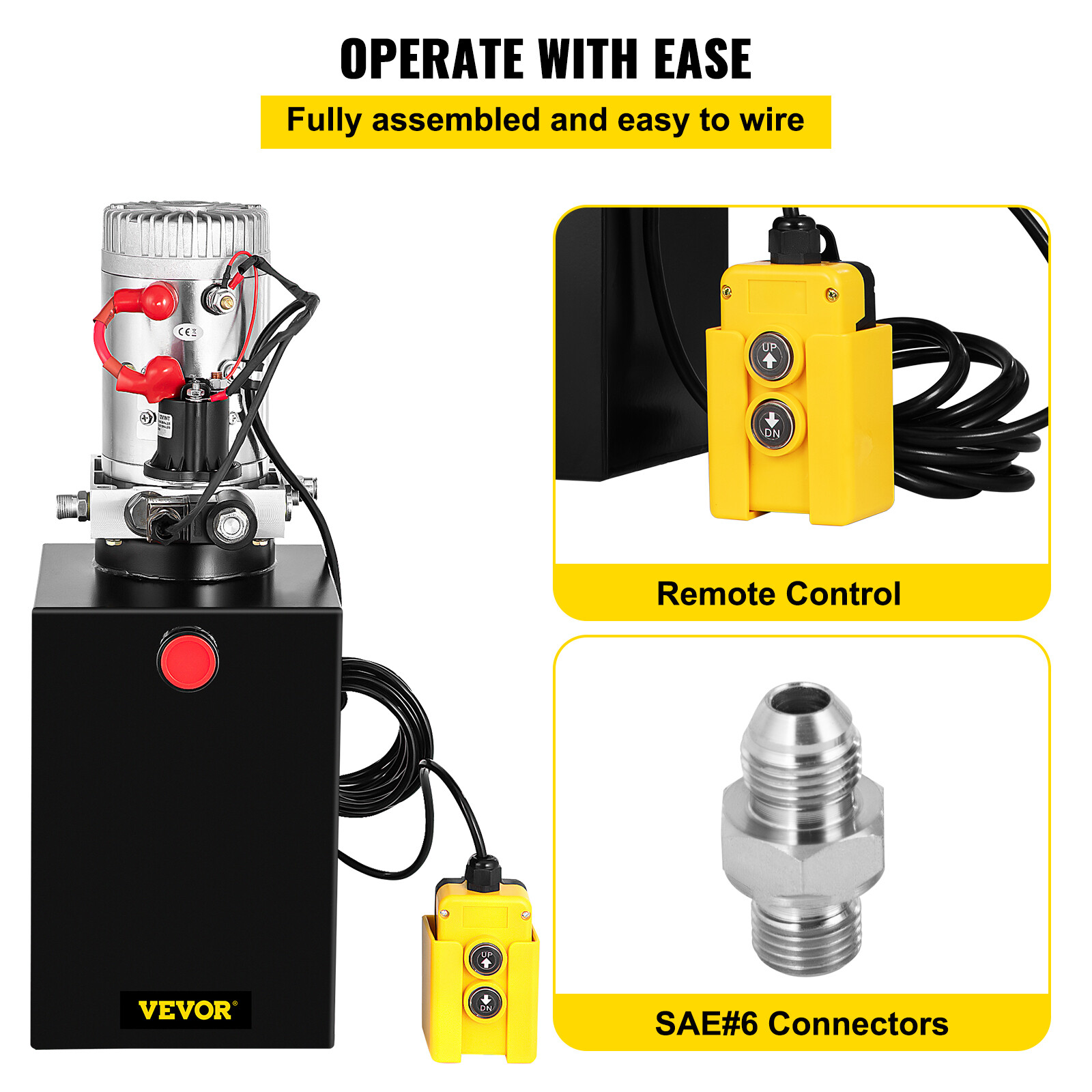 13 Quart Single Acting Hydraulic Pump Dump Trailer Unloading Unit Pack 12V