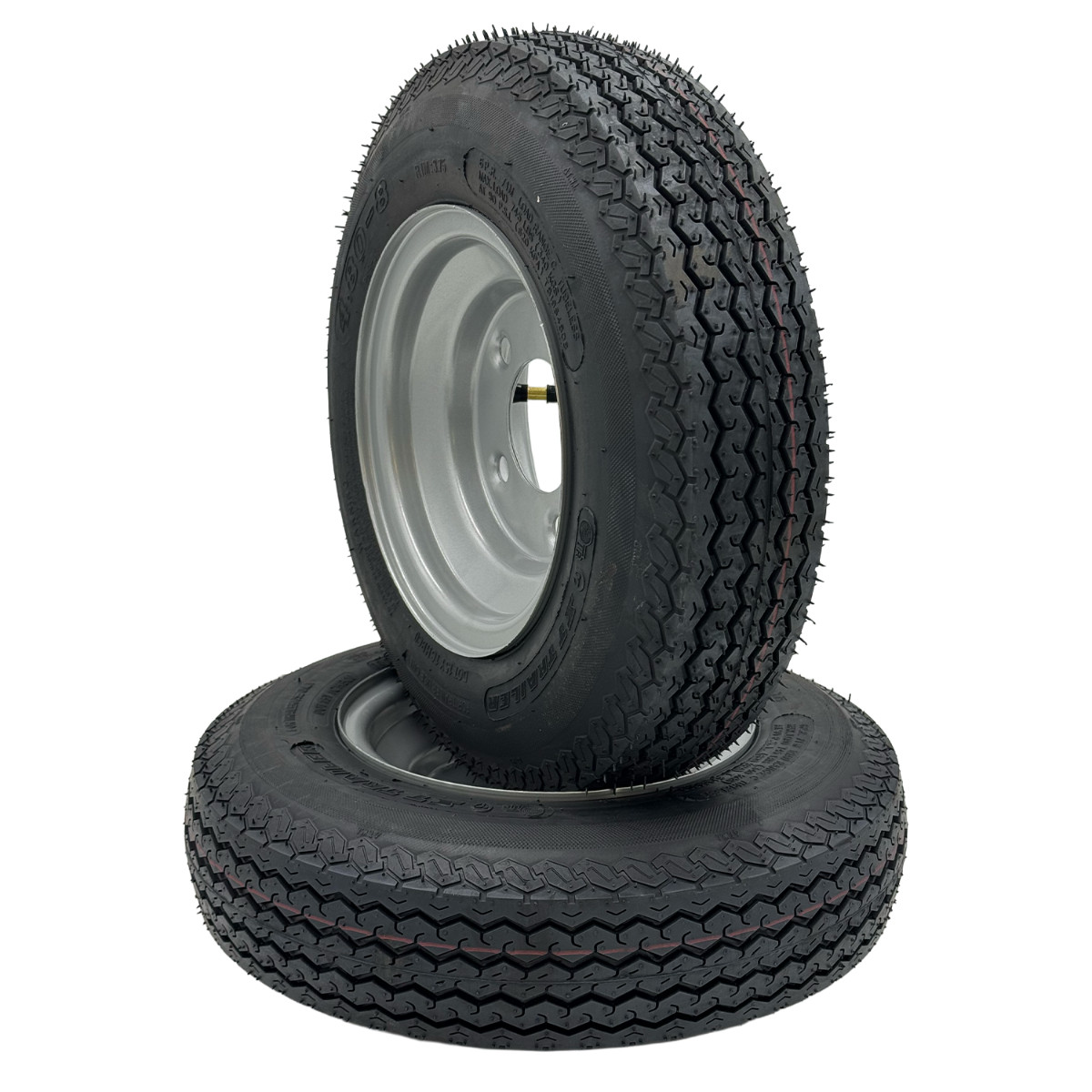 Set of 2 - 4.80x8 6 Ply Trailer Tire Assembly (16")