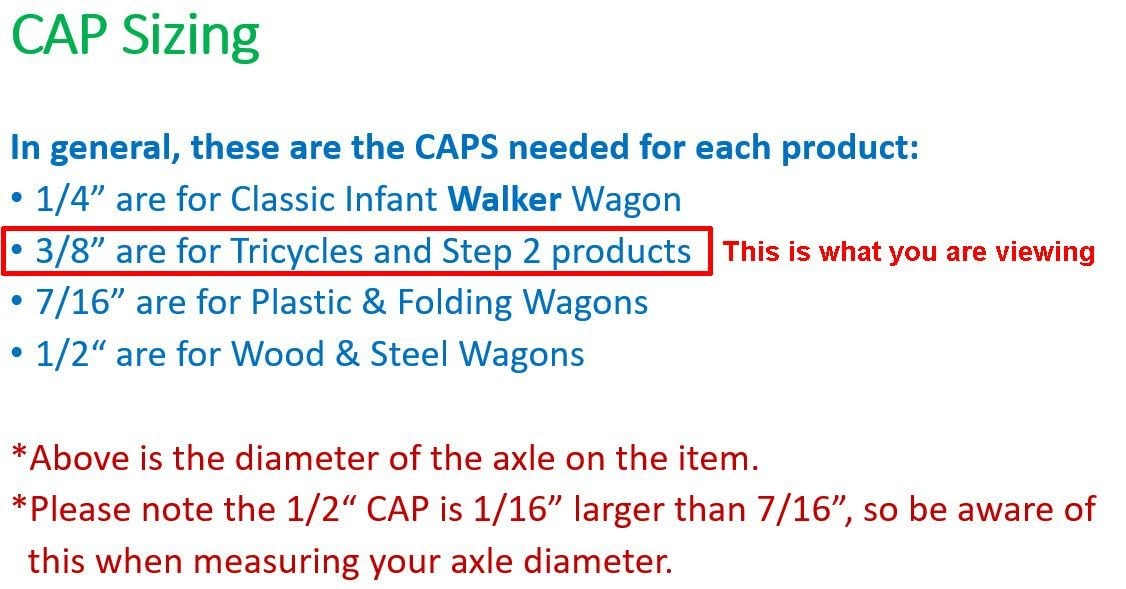 Quadrapoint Hub Caps for Bike/TRIKES/Scooter Compatible with 3/8 inch, Red