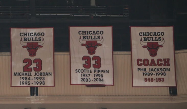 3x5 Chicago Bulls The Last Dance banner set - Jordan & Pippen retirement banners