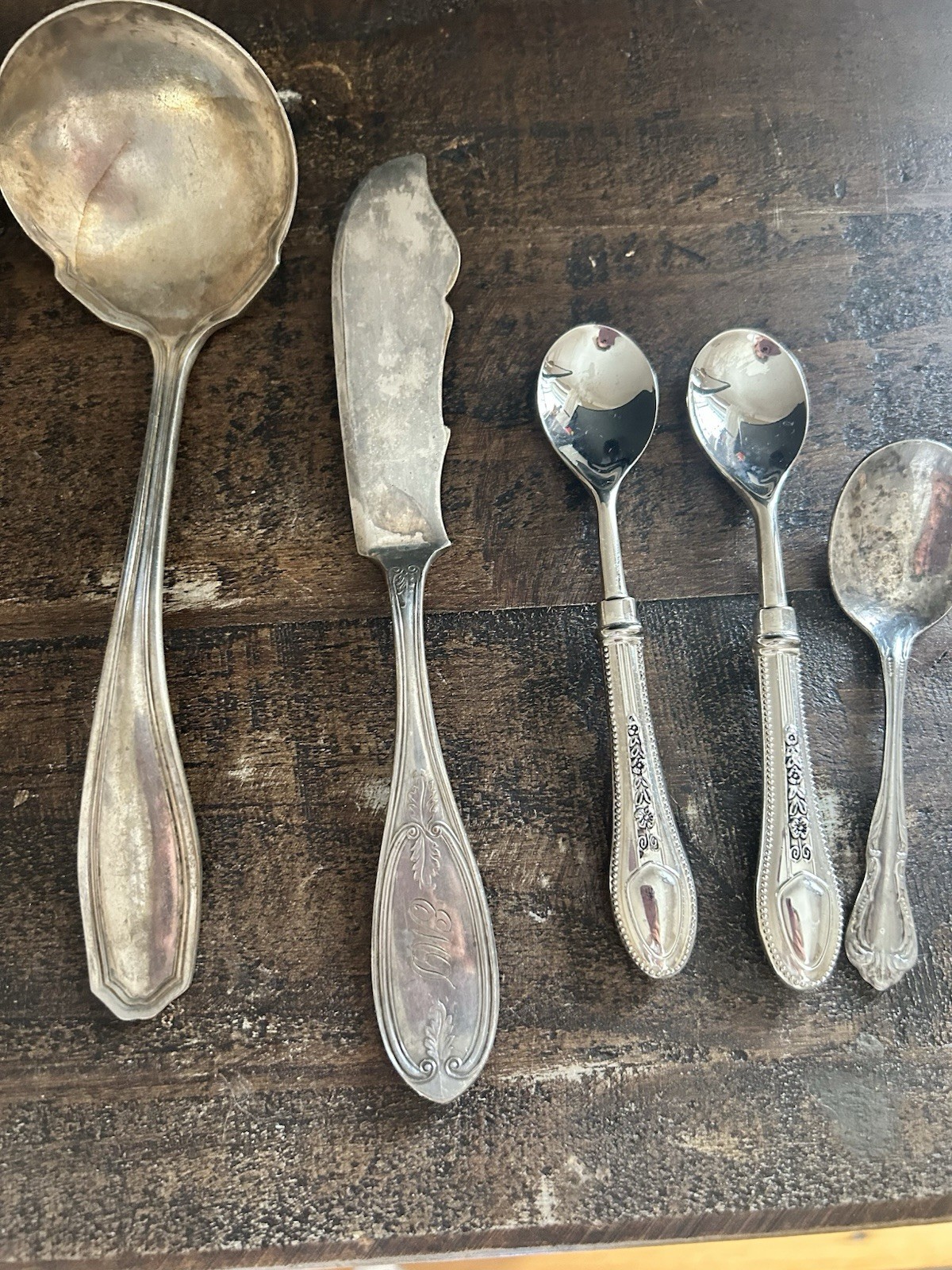 VTG Silverware Lot Flatware Silver Plate Utensils Mixed Lot Of 8
