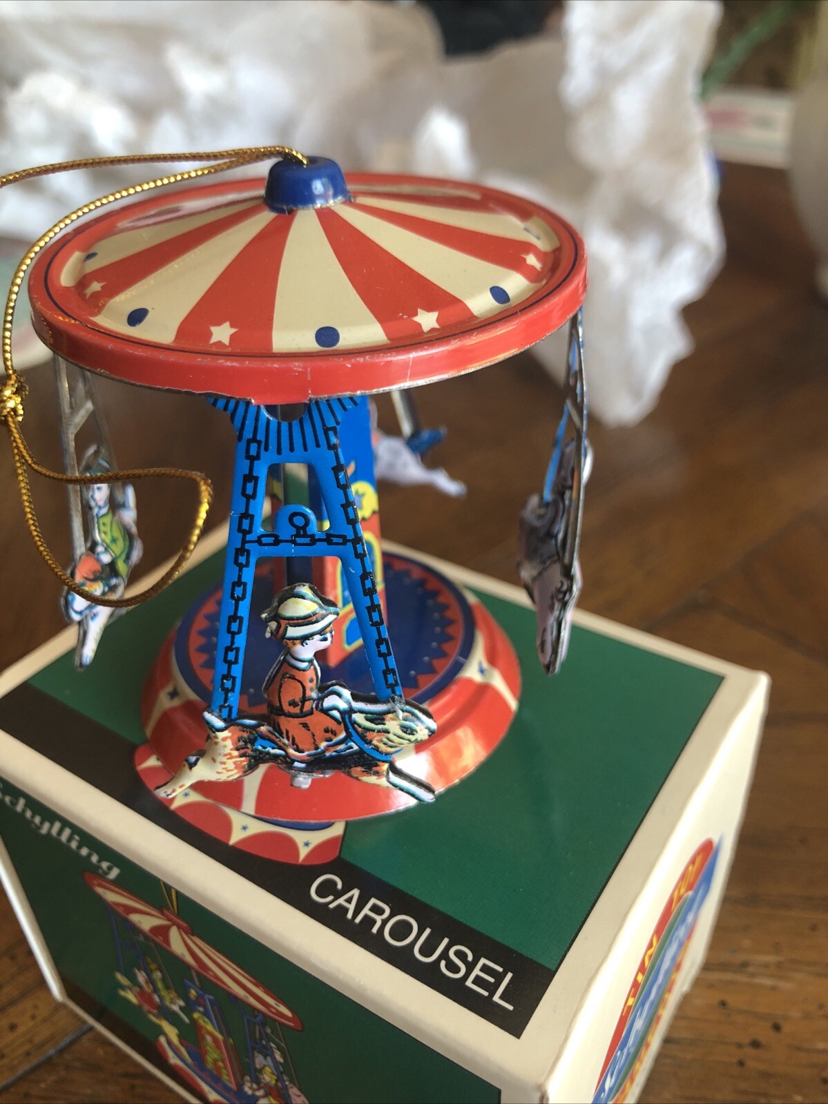 Vintage Schylling Miniature Tin Collector Series 90's Carousel w/Box